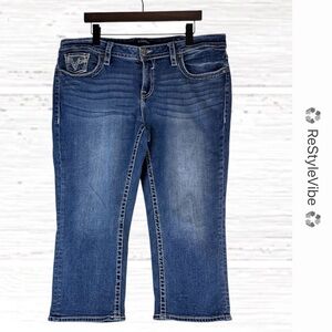 VIGOSS Women’s Size 16 Denim Jean Capri Cropped Heritage Fit Style Stretch
